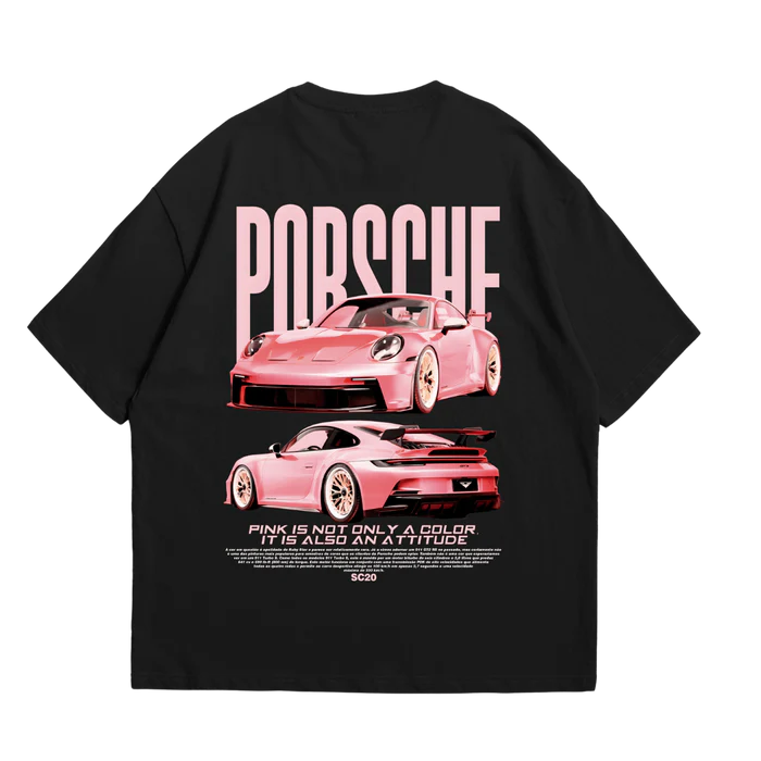 Camiseta Oversized Porsche Pink