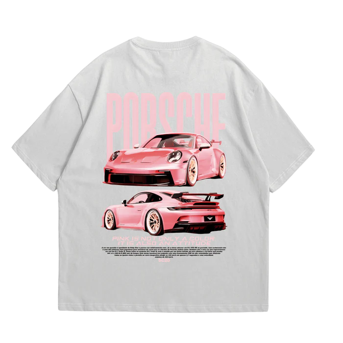 Camiseta Oversized Porsche Pink