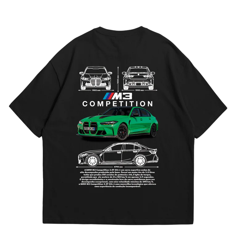 Camiseta Oversized BMW M3 Competition