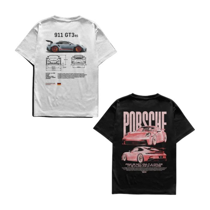 Camiseta Porsche e Porsche Pink Casal