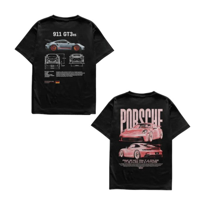 Camiseta Porsche e Porsche Pink Casal